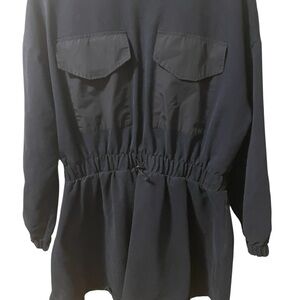 Anthropologie Daily Practice Utility Patch Pocket Black Mini Dress Size Large